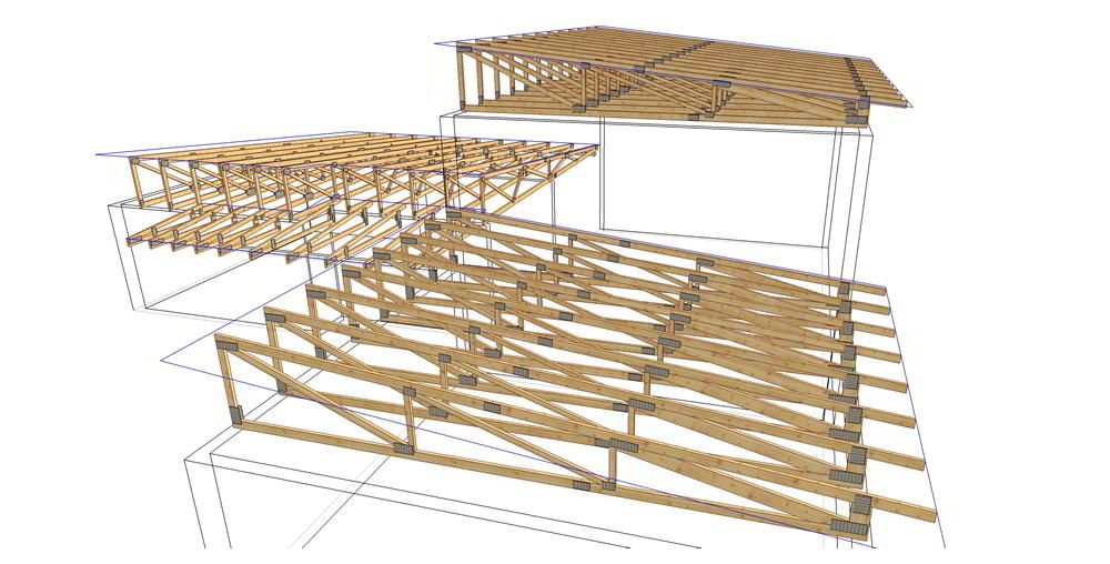 Rafters that are used for DIY solar carports.