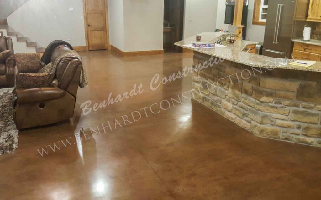 Stained Concrete Floors - Decorative Concrete - St. Charles Decorative Concrete Contractor - Benhardt Construction
